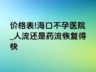 价格表!海口不孕医院_人流还是药流恢复得快