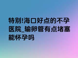 特别!海口好点的不孕医院_输卵管有点堵塞能怀孕吗