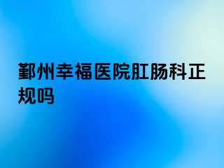 鄞州幸福医院肛肠科正规吗